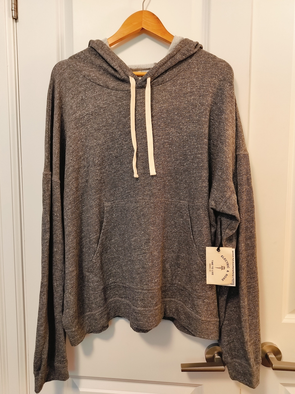 NWT Electric & Rose Heather Gray Hoodie Size L